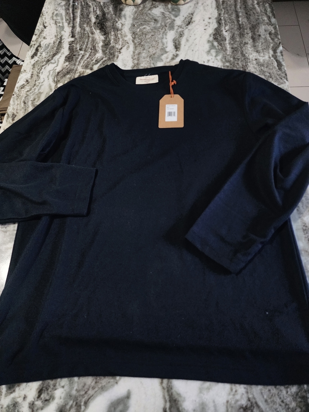 Weatherproof Navy Long Sleeve Crewneck Shirt